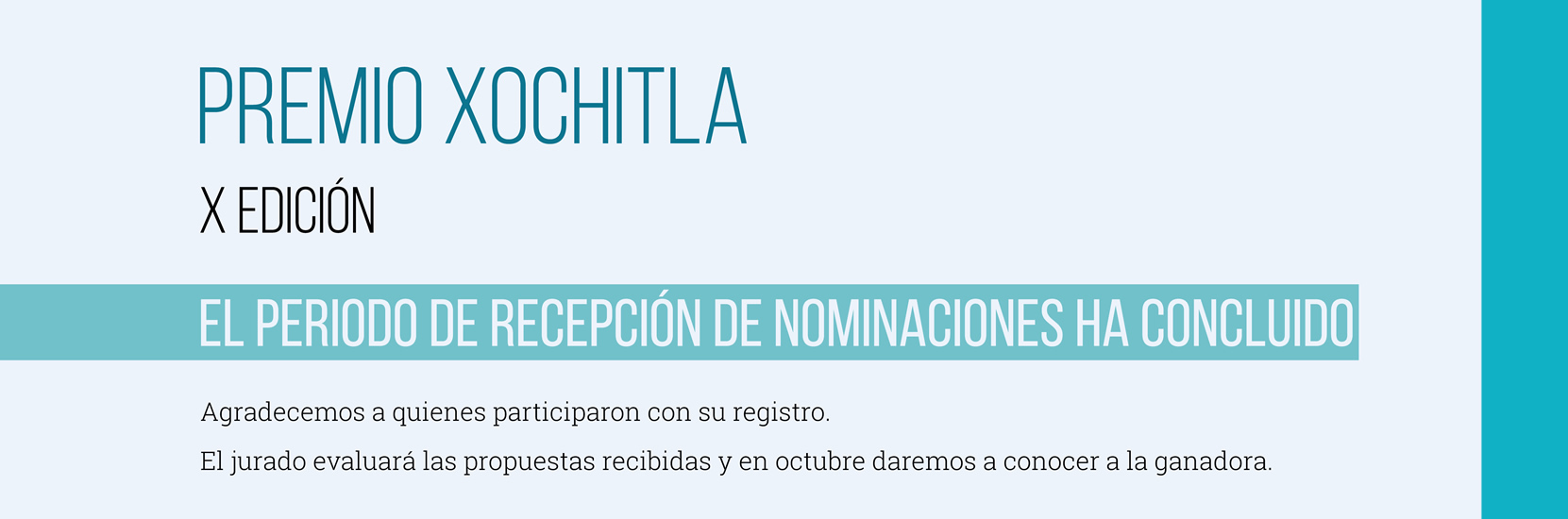 Convocatoria Premio Xochital X Edición